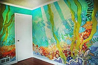 фото декоративная роспись стен акриловыми красками