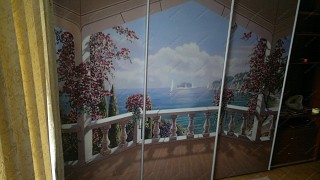 Фотопечать на шкафах купе цветы