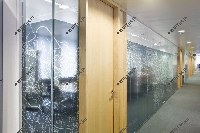 Офисные стеклянные перегородки могут быть изготовлены из декоративного стекла