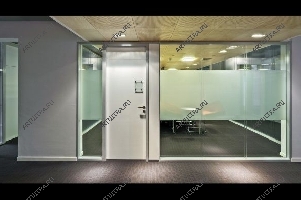Офисные стеклянные перегородки раздвижного типа2