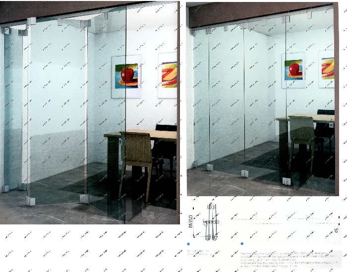 Стеклянные перегородки для офиса, имеющие складную конструкцию, славятся экономией занимаемого пространства