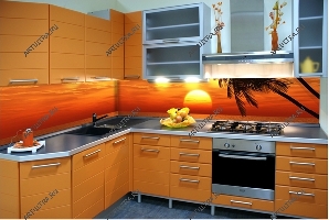 Стеклянные панели для кухни с подсветкой