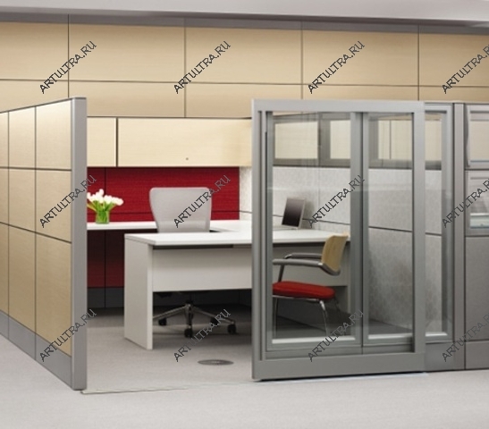 Легкий алюминиевый профиль позволяет создавать офисные перегородки, которые удобны в пользовании
