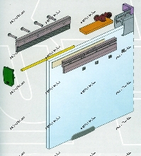 Схема крепления комплектующих Krona Koblenz к стеклянному полотну