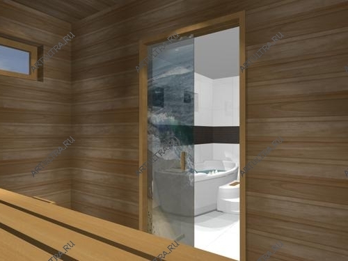 Фотопечать на стекле украсит стеклянную дверь или перегородку в бане