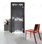 фото тонированные одностворчатые стеклянные двери с рисунком