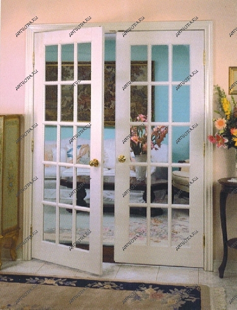Распашные двойные двери из стекла могут быть выполнены как в дешевом, так и в эксклюзивном варианте
