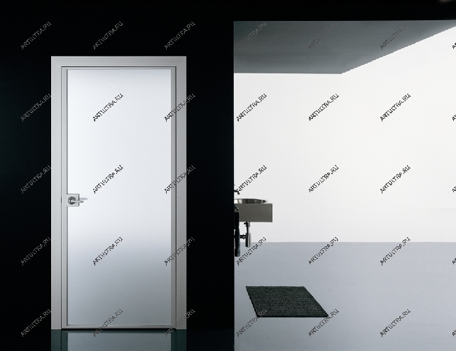 Качающиеся двери отлично подходят для минималистичных интерьеров