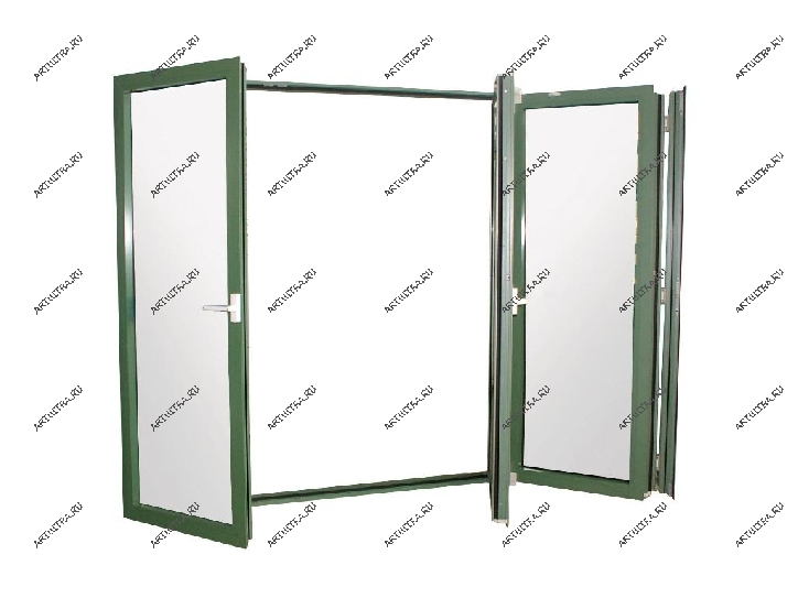 Алюминиевые складные двери - общий вид