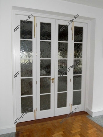  Складные двери, остекленные рифленым или узорчатым стеклом