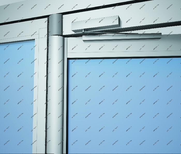 Двери из алюминиевого профиля с маятниковым типом движения очень удобны в зданиях с высокой посещаемостью