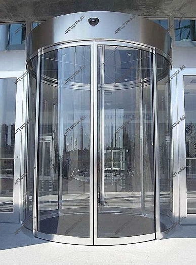 По типу открывания полукруглые входные двери могут быть автоматическими и механическими