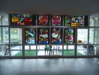 фото детская роспись в стеклянных дверях