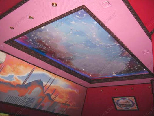 Натяжной потолок Звездное небо: фото вариантов в дизайне современных квартир и домов