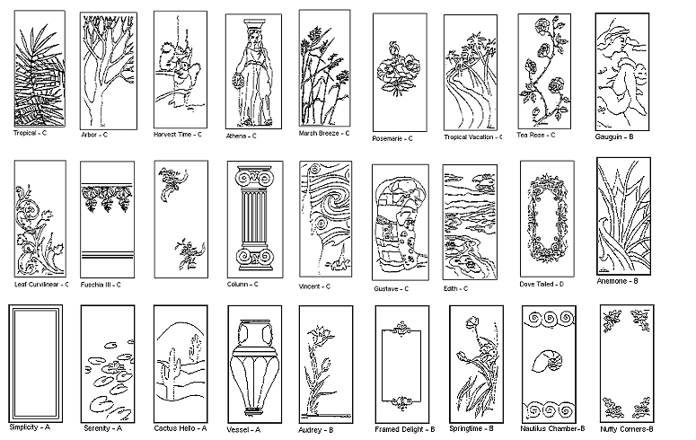 Образцы из каталога пескоструйных рисунков