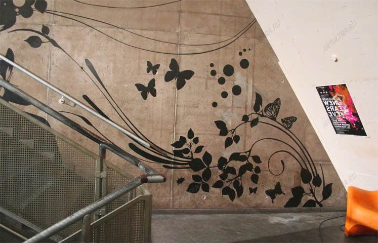 Роспись стен в стиле японский минимализм / Студия Аромат цвета