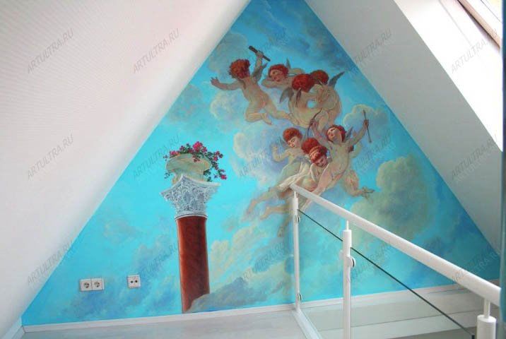 Роспись на стене «Ангел»