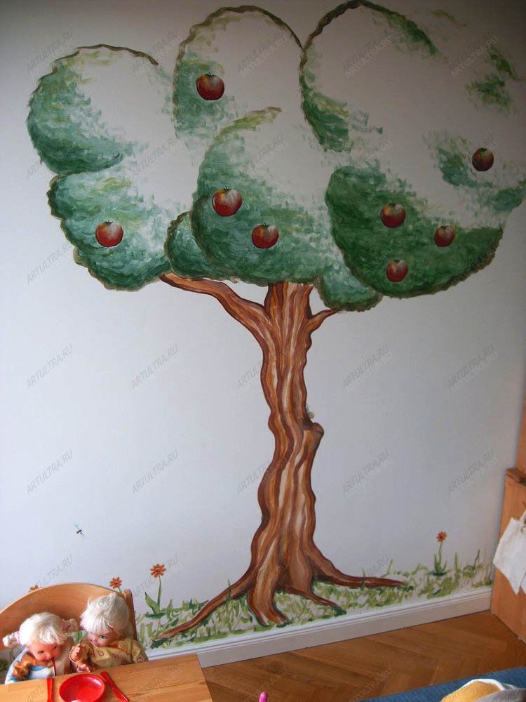 Роспись стен в детском саду картинки