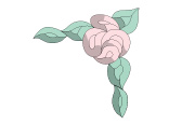 Фацеты RB 495.2 Rose & Leaves - Pink/Green